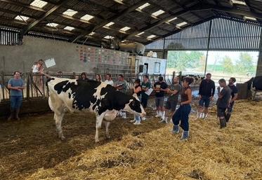 Les participants ont pu admirer les superbes mamelles des vaches du Gaec Bords de Moine.