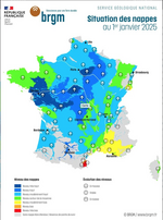 Le niveau des nappes au 1er janvier est bon quasiment partout en France.