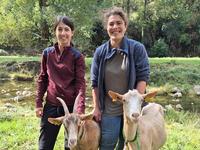 Amandine, Laetitia Chauchard et deux chèvres