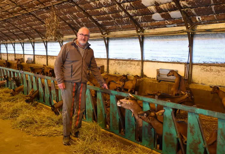 <em class="placeholder">Fabrice Redien devant ses chèvres</em>