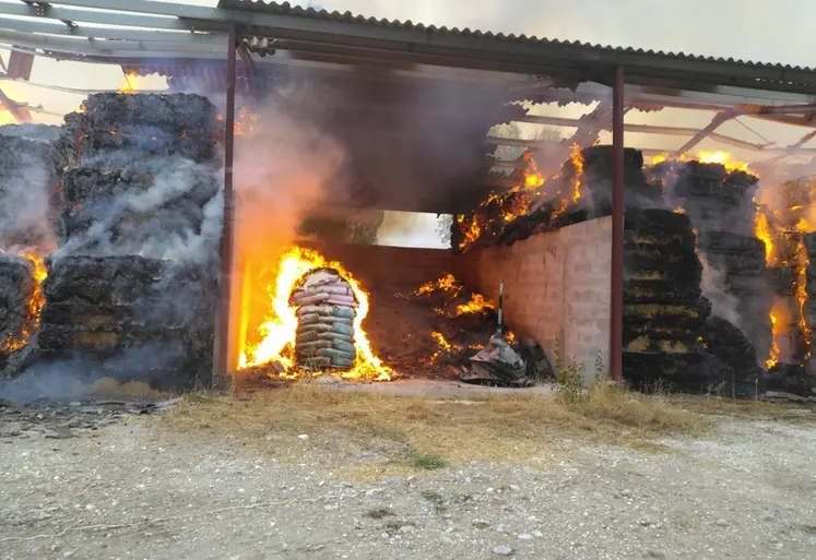 <em class="placeholder">Le hangar et tout son contenu ont pris feu.</em>