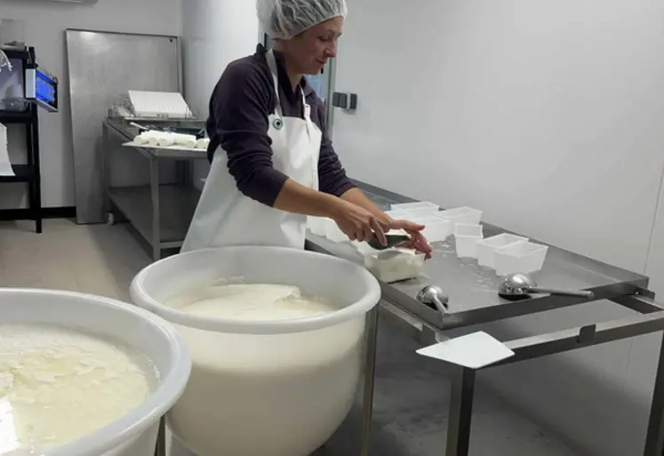 <em class="placeholder">Émilie Lagache dans sa fromagerie</em>