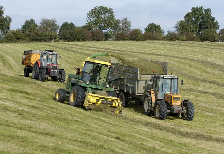 <em class="placeholder">Equipement / récolte des fourrages / chantier d'ensilage d'herbe / ensileuse John Deere	/ entraide en agriculture</em>