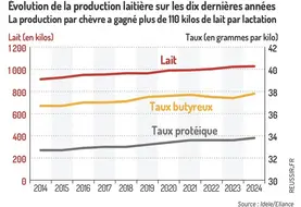<em class="placeholder">Graphique : Évolution de la production laitière sur les dix dernières années</em>