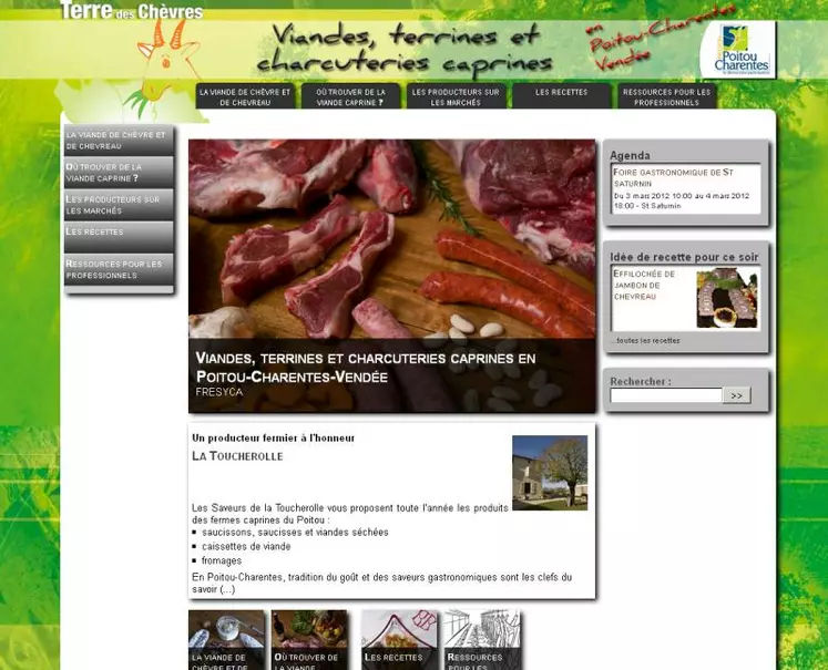 Le nouveau site Internet sur la viande caprine est aussi accessible via le portail http://terredeschevres.fr/.