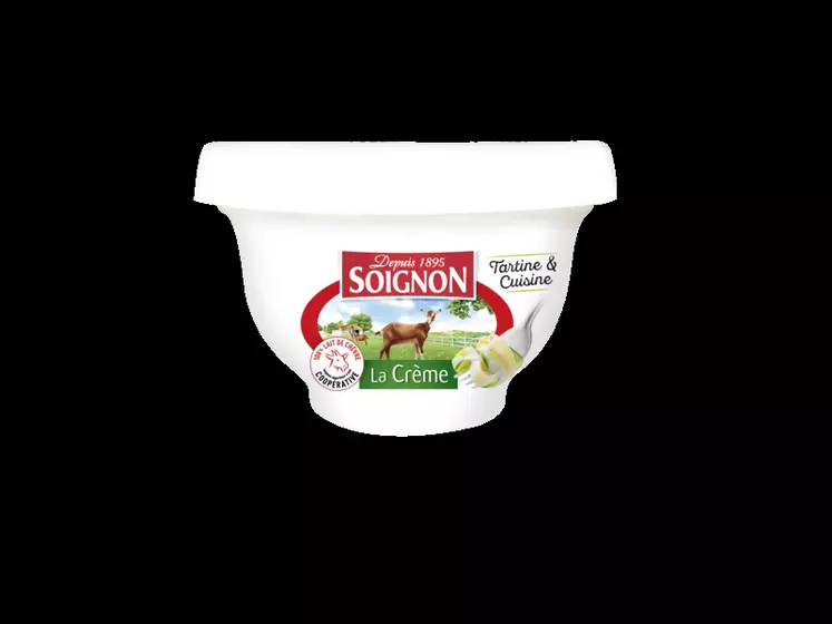 (Mettre les trois nouveautés ensemble)Soignon sort au printemps 2018 des préparation fromagère pour l'apéritif, de la crème de chèvre et des yaourts au lait de coco.