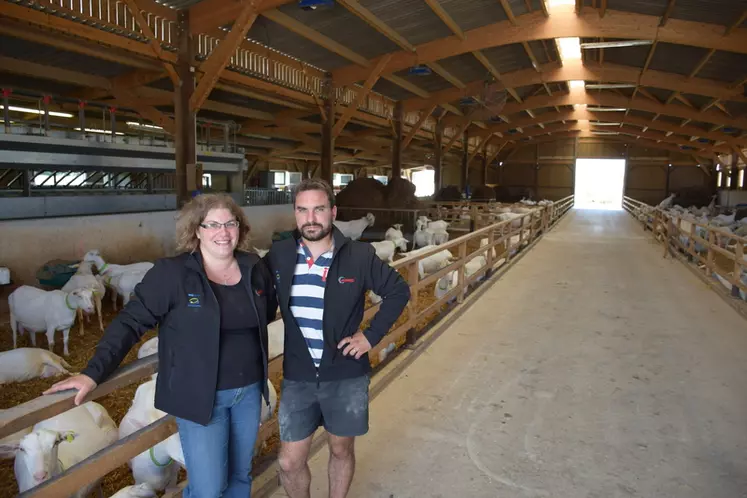 Marie et Anthony Mercier ont construit un bâtiment tout confort pour leurs 300 chèvres. © D. Hardy