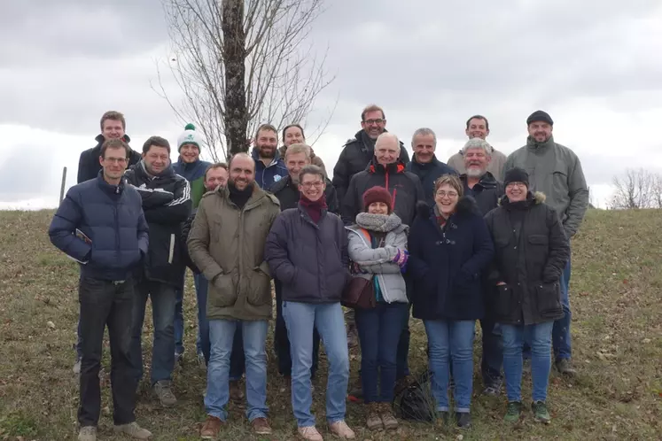 Le groupe d’éleveurs et de techniciens se sont retrouvés trois jours en janvier dans le froid mais aussi dans la bonne humeur et le partage. © J. Jost/Idele