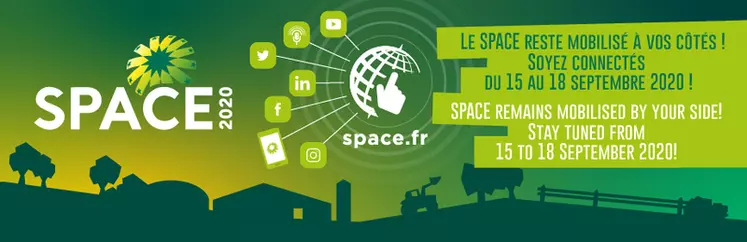 Le Space s'adapte au contexte et invite les éleveurs à télécharger l'application smartphone du salon.  © Space