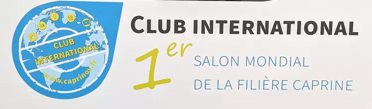 Affiche à l'entrée du club international au salon Capr'Inov 2023