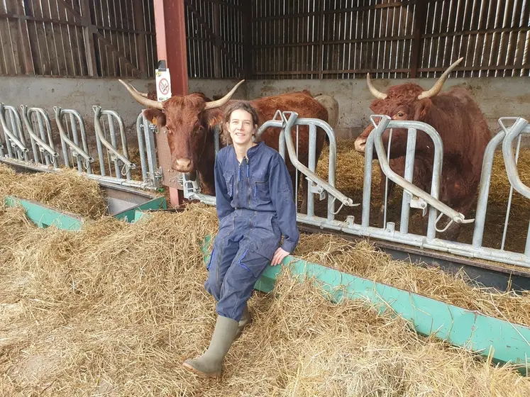 <em class="placeholder">Amélie Villette avec des vaches allaitantes</em>