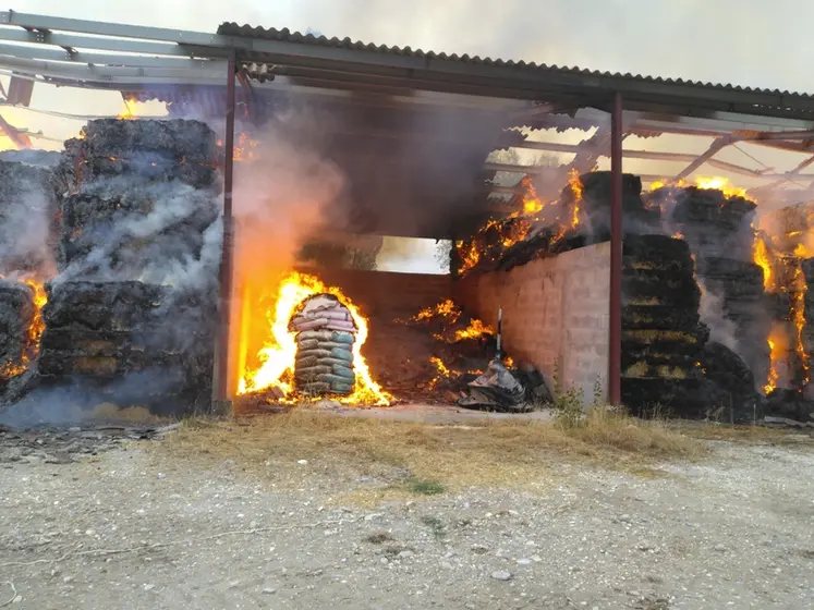 <em class="placeholder">Le hangar et tout son contenu ont pris feu.</em>