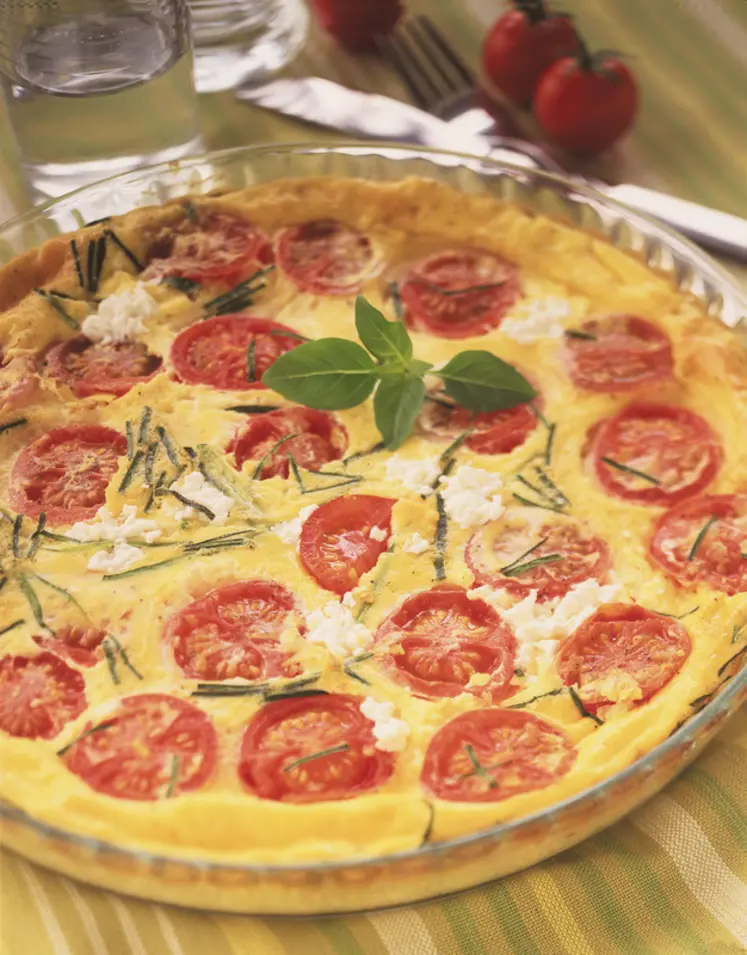 <em class="placeholder">Clafoutis au palet de chèvre frais, courgette et tomates cerise</em>