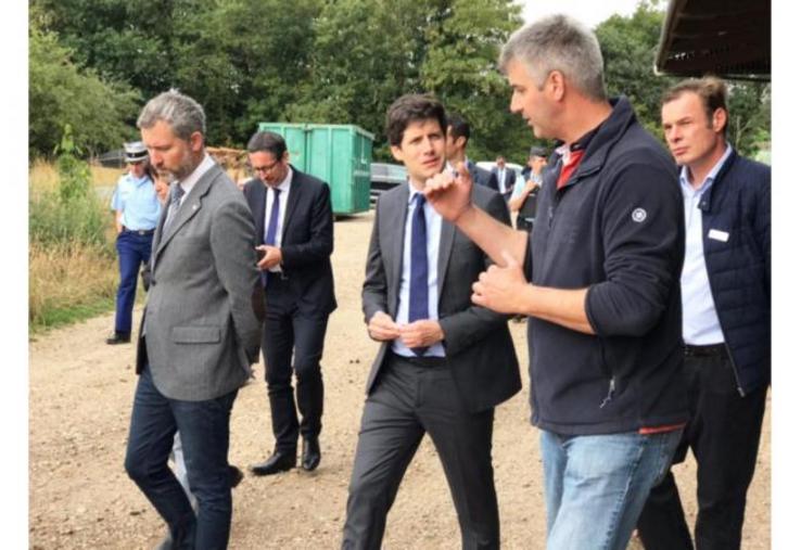 Pour son premier déplacement en tant que ministre de l’Agriculture et de l’Alimentation, Julien Denormandie a choisi une exploitation euroise.