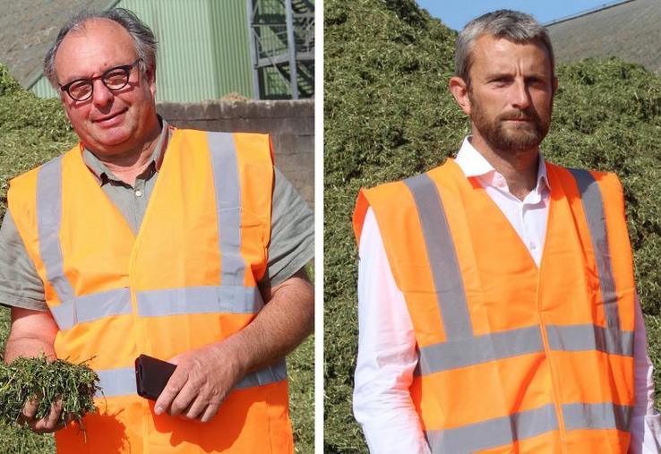 Nicolas Durand et Thomas Lavenu, président et directeur de l'UCDV : « il nous faut cette année jongler avec la pluviométrie pour entrer dans les luzernières. La seconde coupe n'est pas encore terminée ».