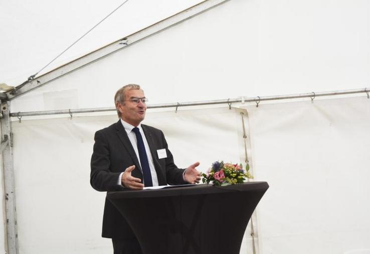 Emmanuel Hyest, président de la Safer, lors de l’inauguration des nouveaux locaux de la structure à Bois-Guillaume
