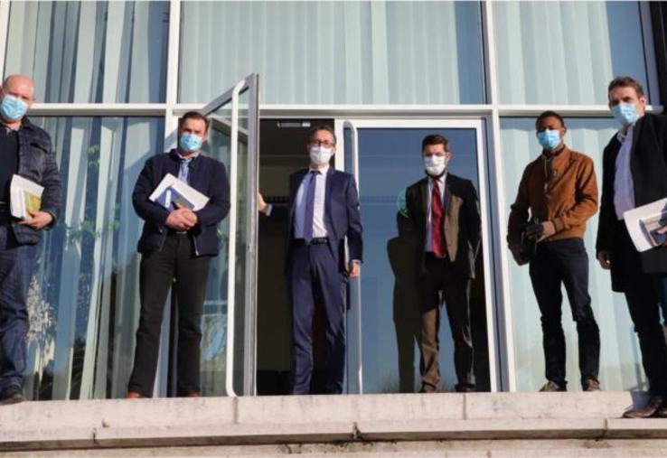Fabrice Moulard (Président FNSEA 27), Stéphane Prevost (Vice-Président FNSEA 27, Victor Delavoipiere (Co-président JA 27) et Gilles Lievens (Président Chambre d’agriculture 27) constituaient le groupe d’agriculteurs reçu par monsieur le préfet Jérôme Filippini et le DDTM Laurent Tessier