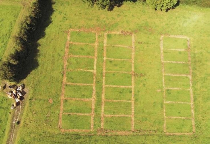 Vue aérienne de l’essai Praygly à la ferme expérimentale
de La Blanche Maison.