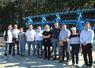 Les participants à l'étape normande du Tour de France d'Axema, au sein des établissements Bonnel au Neubourg.