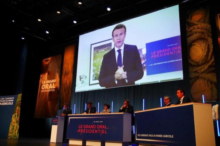 Emmanuel Macron lors du grand oral du Conseil de l’Agriculture française le 30 mars dernier.