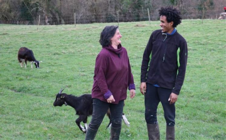 Lucile et Osman travaillent ensemble depuis le 10 janvier. Ils ont appris à gérer la barrière de la langue. « Quand on emploie une personne réfugiée, il faut être prêt à lui consacrer du temps pour l’aider à comprendre ce qu’on lui demande dans une ferme qu’elle ne connaît pas. Ça peut être complexe, mais c’est très enrichissant », promet Lucile.