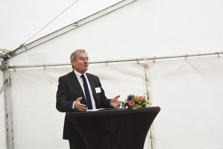 Emmanuel Hyest, président de la Safer, lors de l’inauguration des nouveaux locaux de la structure à Bois-Guillaume