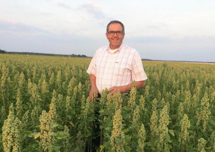 Bertrand Pilet cultive 17 hectares en légumineuses et quinoa.