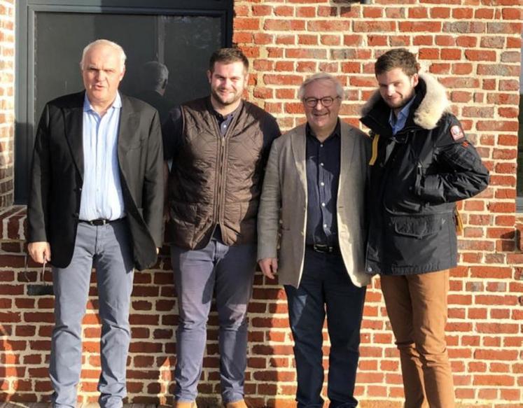 Vincent et Marc Depestele, les deux dirigeants
de l’entreprise, et leurs enfants, Romain et Valentin.