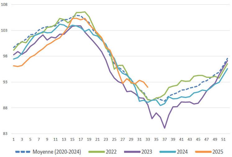 Contrairement aux étés passés, aucune baisse de production n'a été observée cette année.
