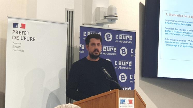 Benoit Marin, président de l'Association des irrigants de l'Eure a rappelé les missions de l'Association : représenter, accompagner, sécuriser.