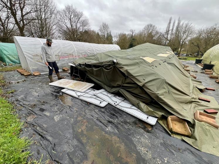 Seule une serre sur sept a tenu à la force du vent.