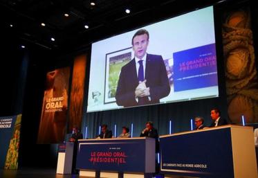 Emmanuel Macron lors du grand oral du Conseil de l’Agriculture française le 30 mars dernier.