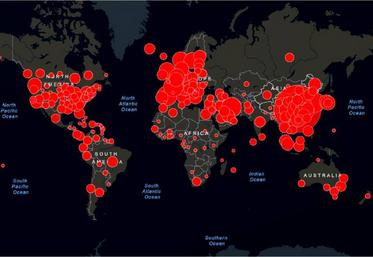 Situation mondiale du la progression du coronavirus,
à la date du 16 mars.