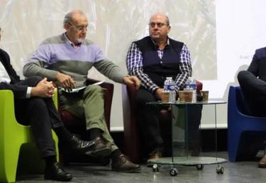 A la table ronde de la matinée, étaient présents (de gauche à droite) : Christian Delavaux, directeur général de Lunor, filiale de NatUp ;
Régis Chopin, vice-président de la commission Agro-PV des Chambres d'agriculture ; Jérôme Jullien, expert national en santé du végétal
à la Direction générale de l'alimentation (DGAL) ; Adrien Declercq, responsable de la collecte céréales chez Agrial.