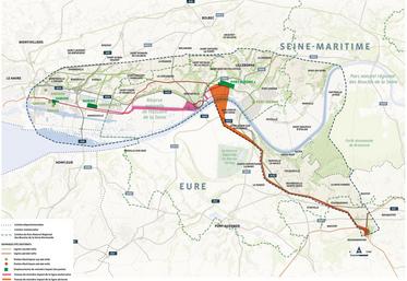 Le fuseau retenu pour la ligne électrique aérienne 400 000 volts est celui dit "ligne existante" qui longe les lignes 400 000 et 25 000 volts existantes entre Rougemontiers et Quillebeuf-sur-Seine, pour rejoindre ensuite la zone industrielle de Port-Jérôme-sur-Seine. Une fois que la nouvelle ligne aura été mise en service, la ligne électrique 225 000 volts existante sera retirée.