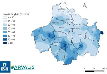 Figure 2 : cumuls de pluies du 25/03 au 15/05/2025.