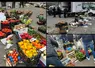 Capture d'écran du compte X de Préfet de l'Hérault qui montrent trois images du marché ckandestin de la Paillade à Montpellier avec des cajeots de fruits et légumes à même le sol. 