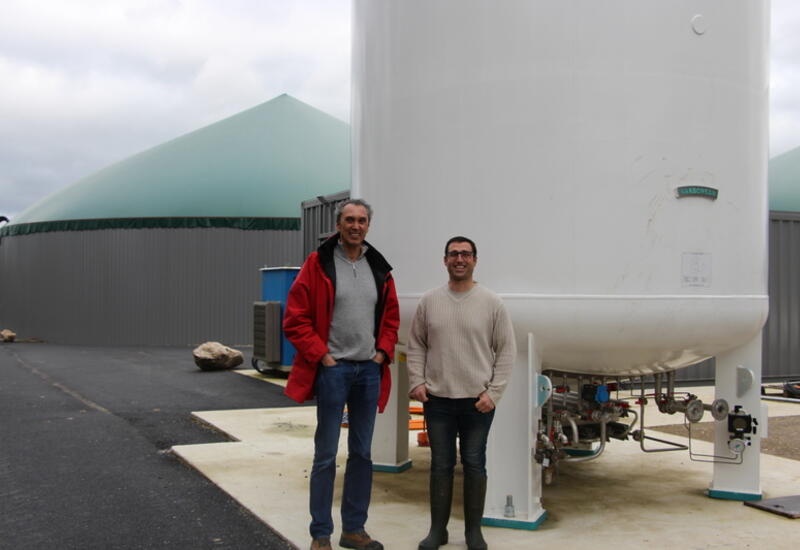 « Le projet présente des intérêts pour tous et permet de produire du méthane sans perte de CO2 dans l’air », soulignent Jean-François Vinet (à gauche) et Erwan Bocquier.