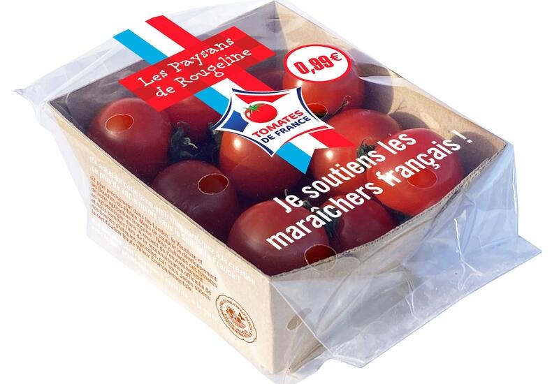 L’offre des opérateurs français repose sur une tomate cerise HVE en barquette carton de 200 g sous flow-pack. Objectif : contrer l'offre marocaine.  © Rougeline
