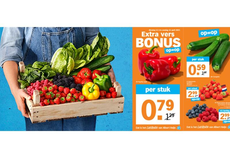 Albert Heijn flyer promotionnel fruits et légumes de saison