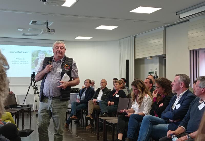 Bruno Darnaud, président de l’AOP Pêches et Abricots de France, lors des 15 ans de l'AOP.