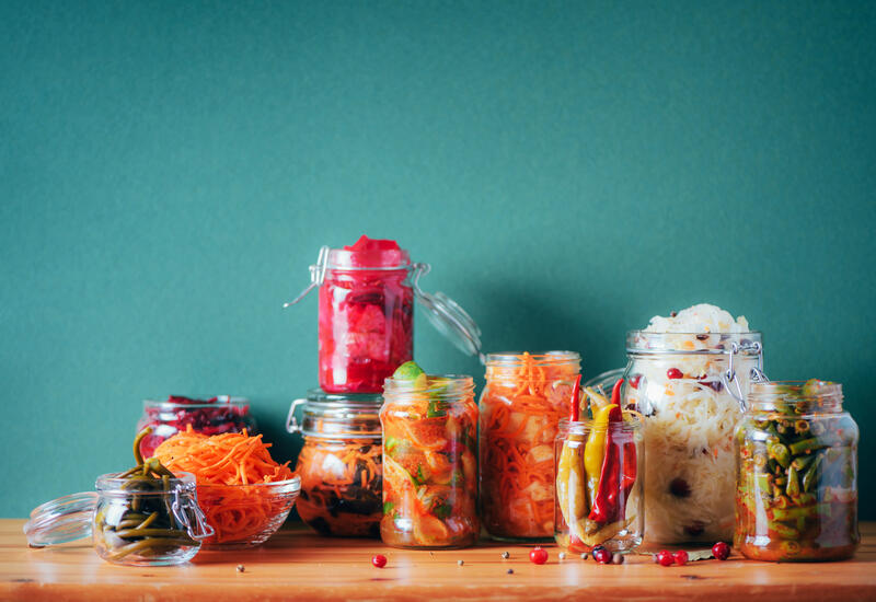 bocaux de légumes fermentés 