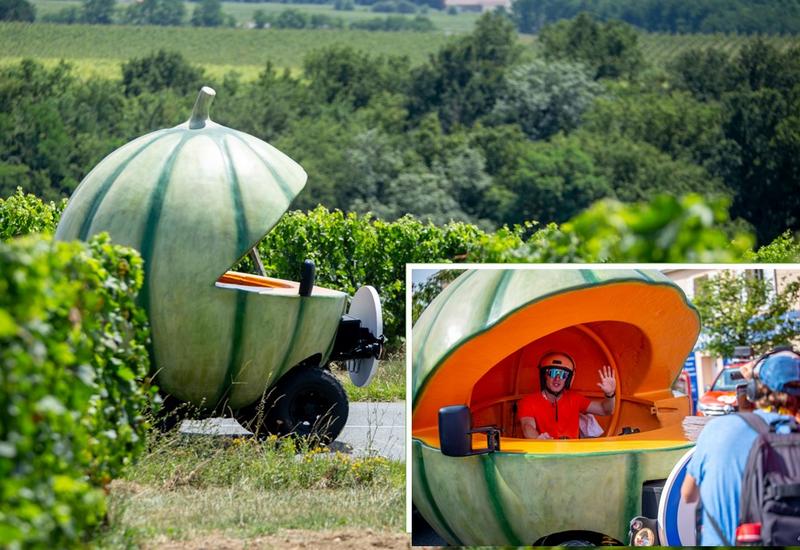 Char Melon de la Caravane E.Leclerc sur le Tour de France en 2023