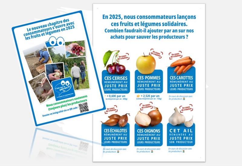 Affiches de C'est Qui Le Patron ?! annonçant le lancement des fruits et légumes solidaires.