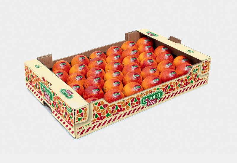 Une cagette d'oranges sanguines à marque Red Bouquet