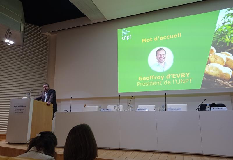 Geoffroy d'Evry, agriculteur et président de l’UNPT, lors de l’assemblée générale du syndicat le 4 février.