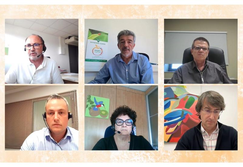 Six personnes interviennent en visio conférence
