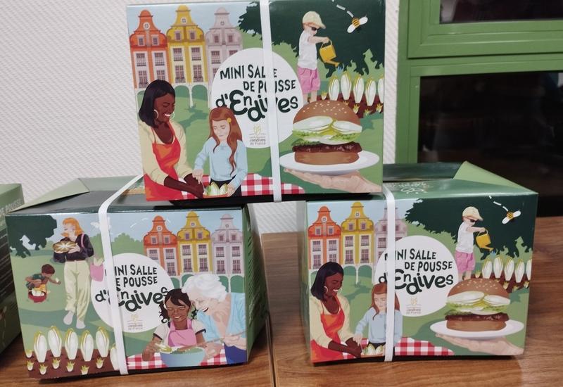 <em class="placeholder">Kit de forçage d'endives à vocation pédagogique lancé par l'Association des producteurs d'endives de France.</em>