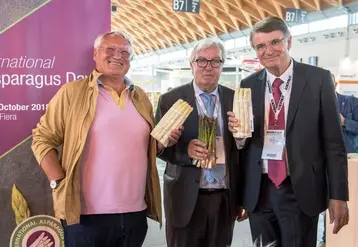 Christian Befve, Luciano Trentini, Renzo Piraccini, organisateurs des 4emes International Asparagus Days (IAD) qui se tiendront du 7 au 9 septembre 2021 à Rimini en Italie.