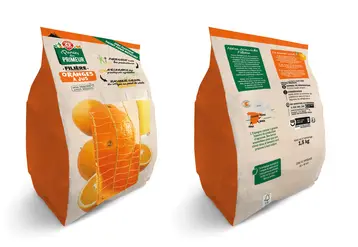 Les agrumes espagnols Panier du Primeur seront vendus dans un sac en papier recyclable labellisé FSC avec une fenêtre en fibres naturelles de bambou. © E.Leclerc